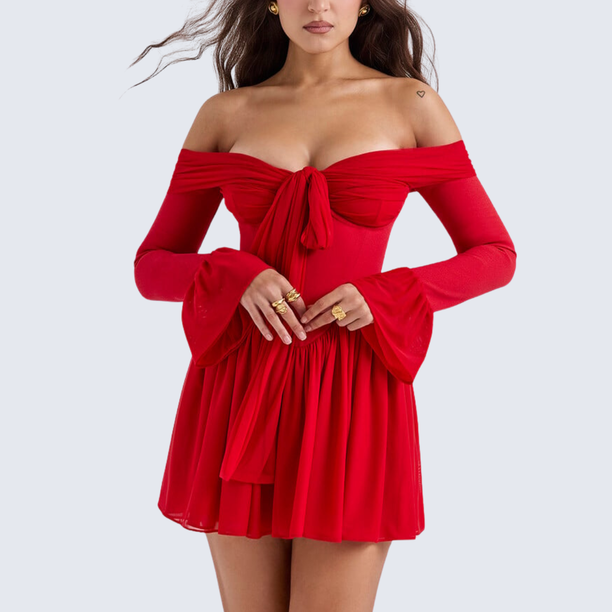 Red Off Shoulder Flare Dress ADONIS BOUTIQUE Red Off Shoulder Flare Dress ADONIS BOUTIQUE