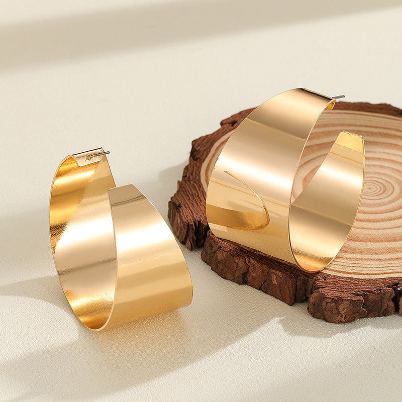 Gold Open Hoop Earrings