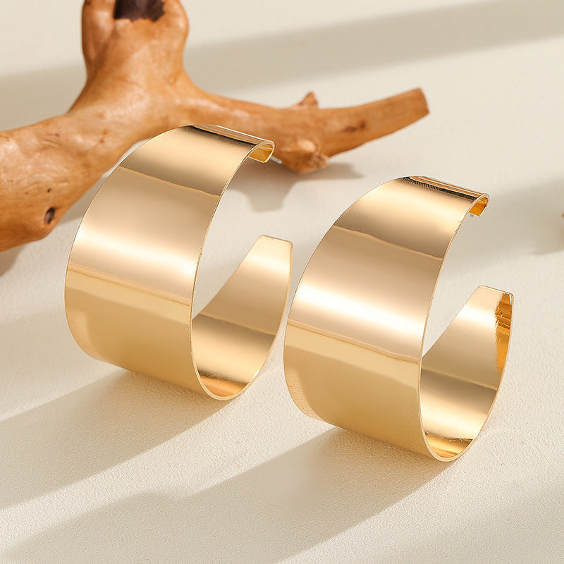 Gold Open Hoop Earrings