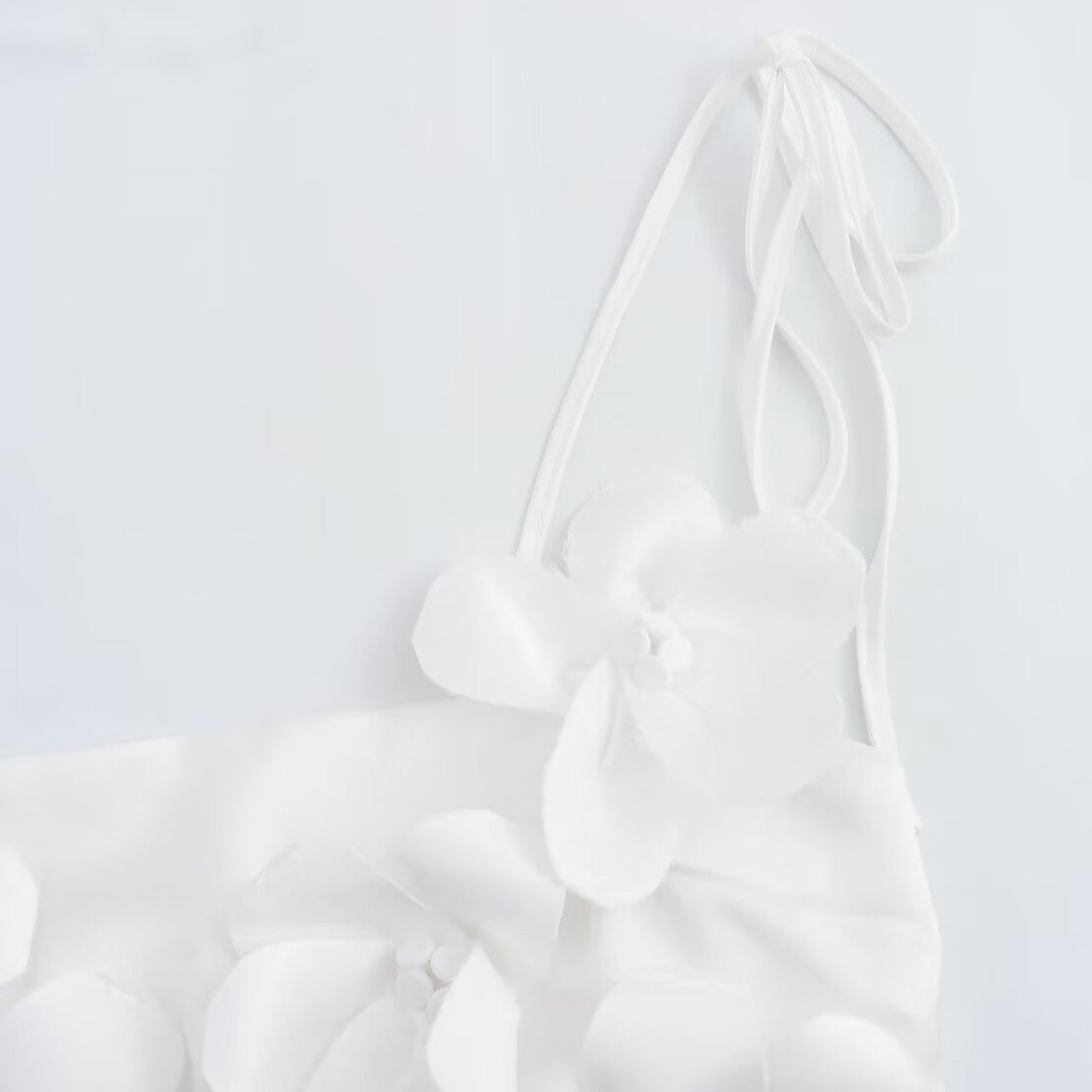 White Flowers Flower-Embellished Top