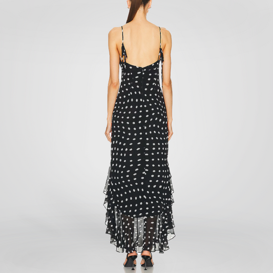 Polka Dot Tiered Maxi Dress
