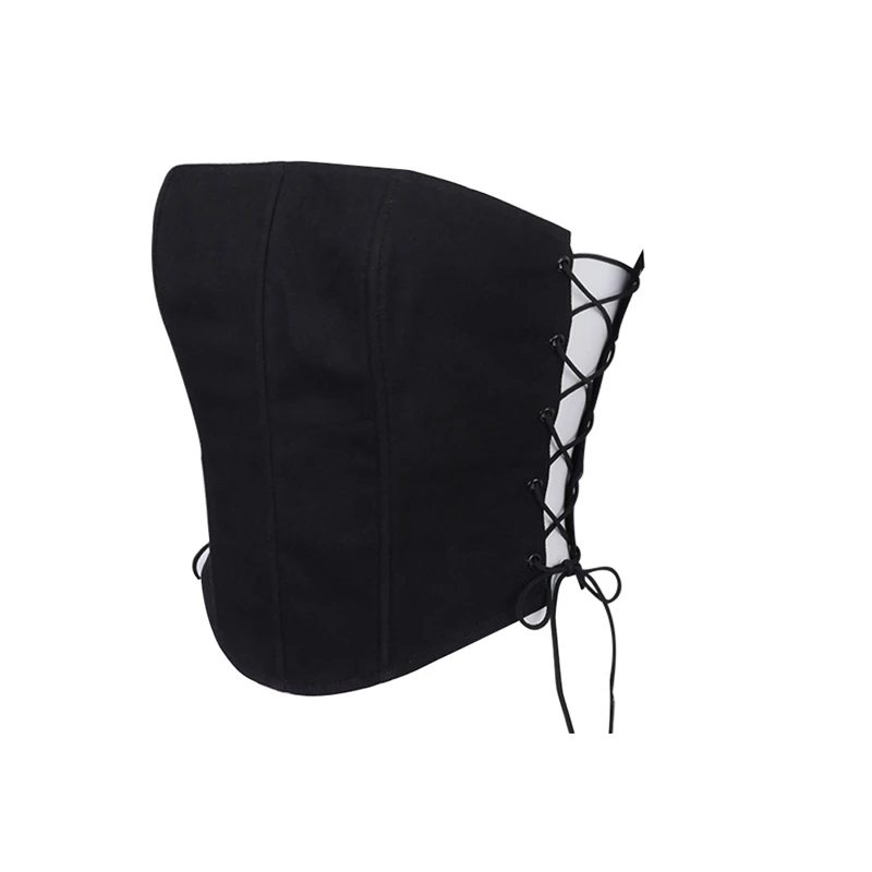 Strapless Black Double Sided Lace UP Corset Top