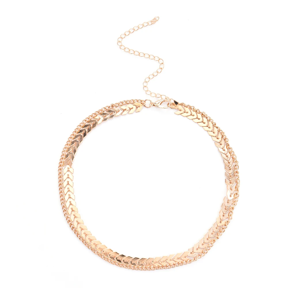 Double Layers Snake Arrow Choker Necklace