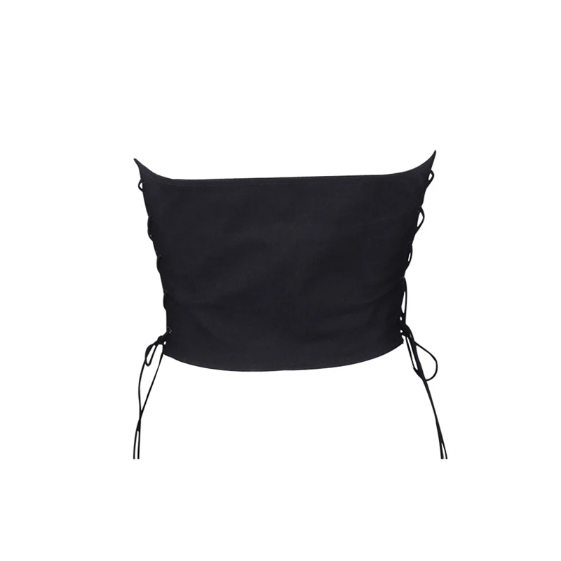 Strapless Black Double Sided Lace UP Corset Top