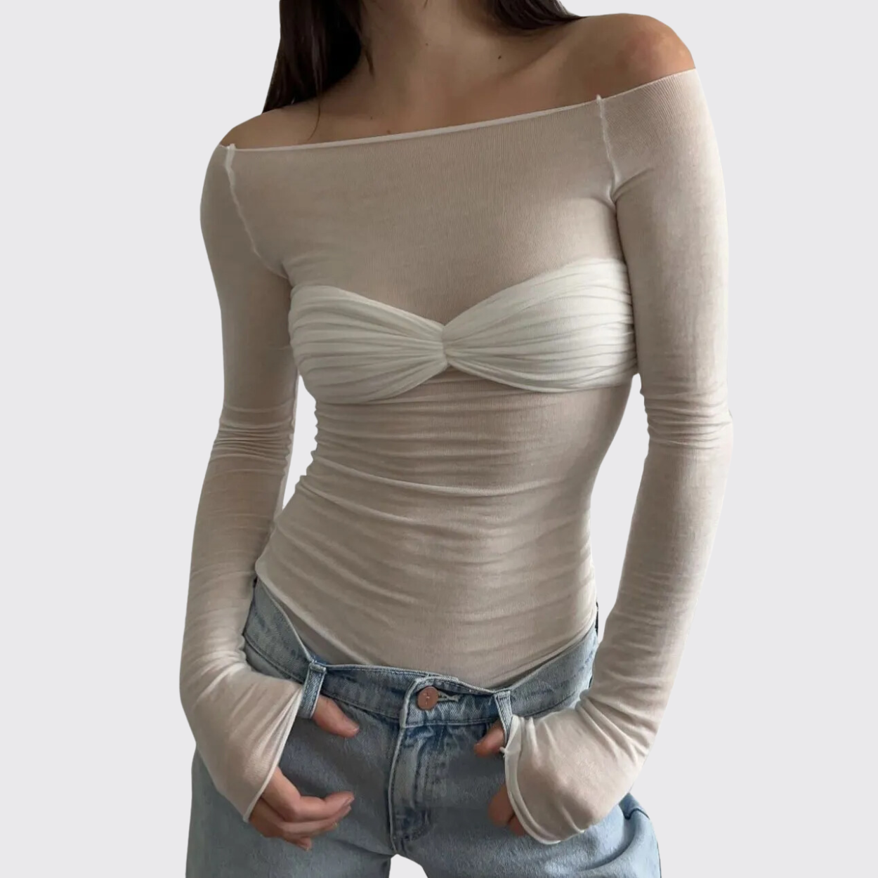 See through off the shoulder tops new arrivals