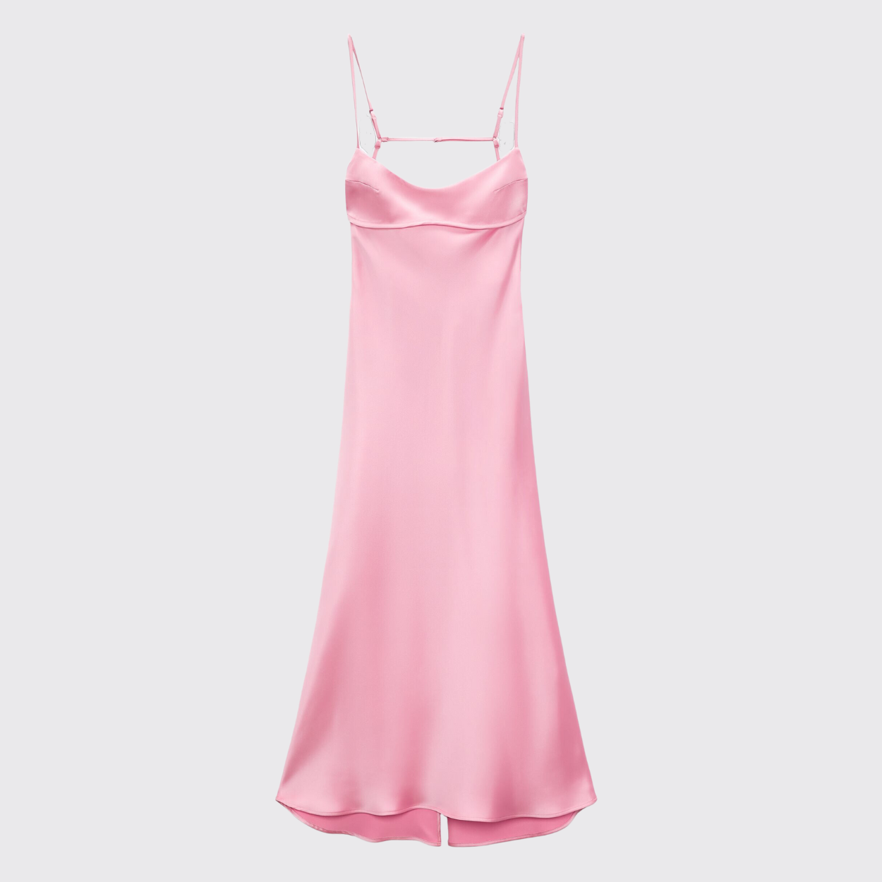 Pink Satin Cut Out Dress