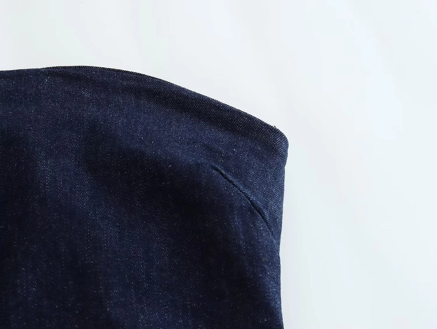Strapless Sleeveless Denim Dress