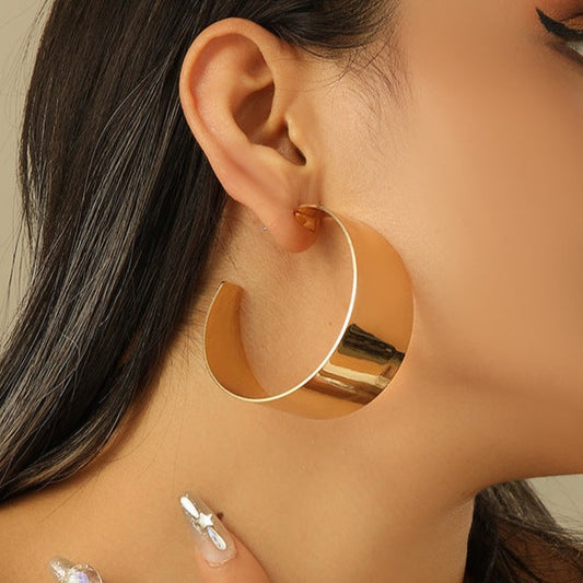 Gold Open Hoop Earrings
