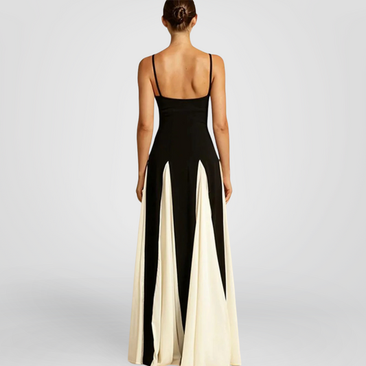 Black and White Contrast Maxi Dress