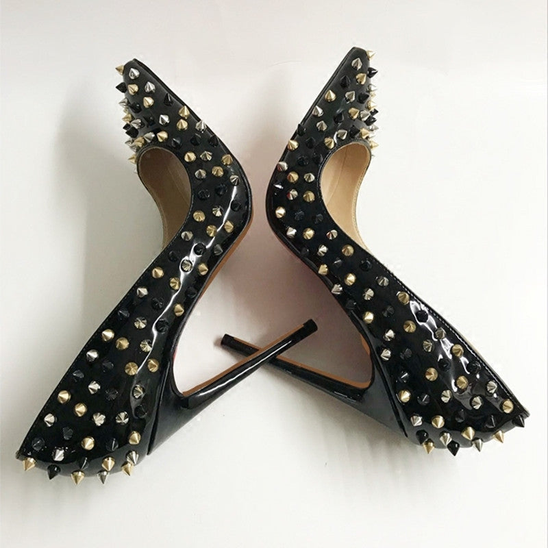 Black Fully Studded Pumps