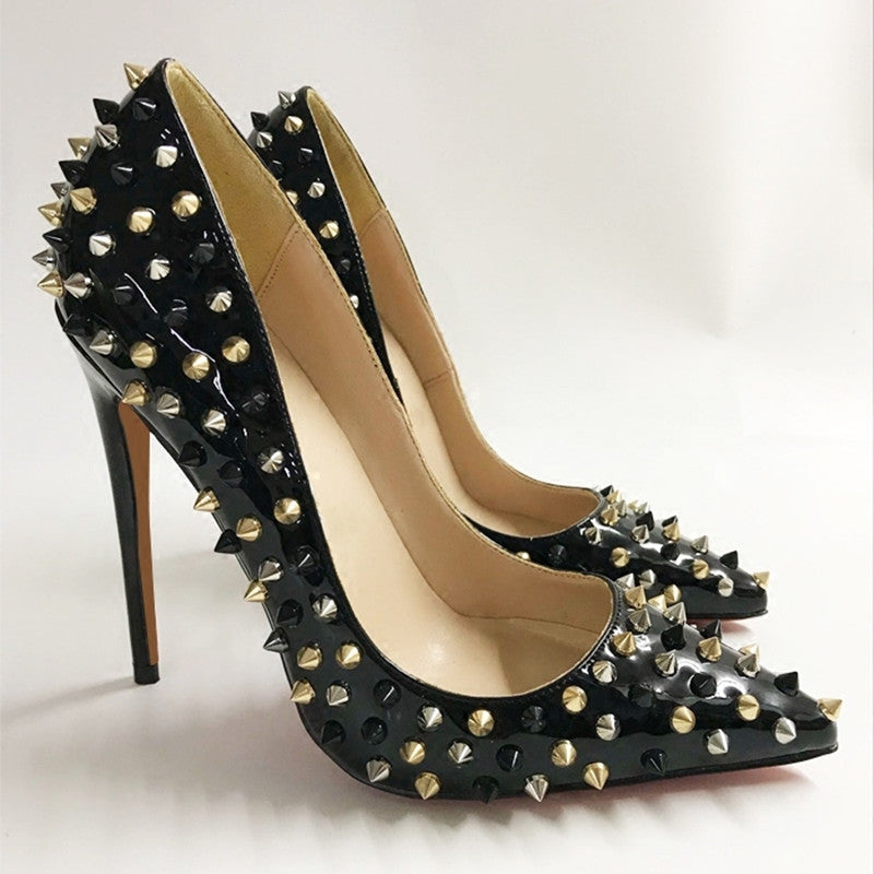 Black Fully Studded Pumps