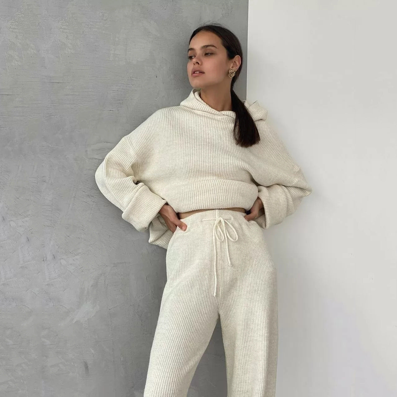 Knit Sweater and Pants Loungewear Set ADONIS BOUTIQUE