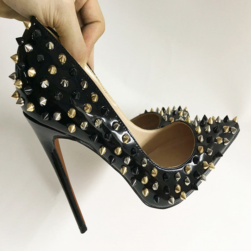 Black Fully Studded Pumps