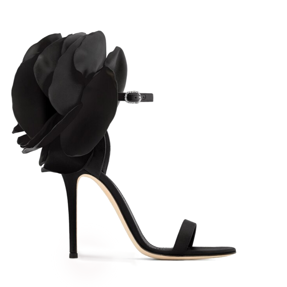 heels with roses on them