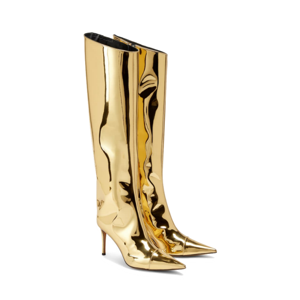 Tall gold boots hot sale