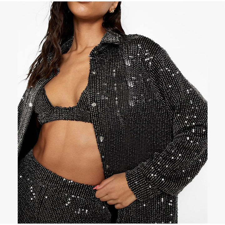 Black Sequin Three Piece Set