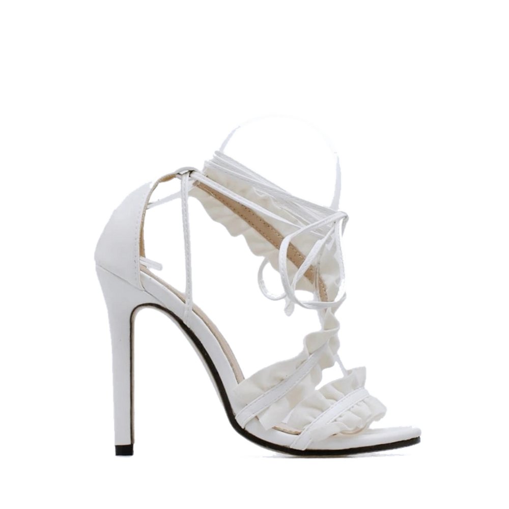 White 2025 ruffle sandals