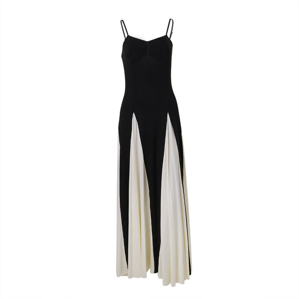 black and white contrast maxi dress Black and White Contrast Maxi Dress – ADONIS BOUTIQUE