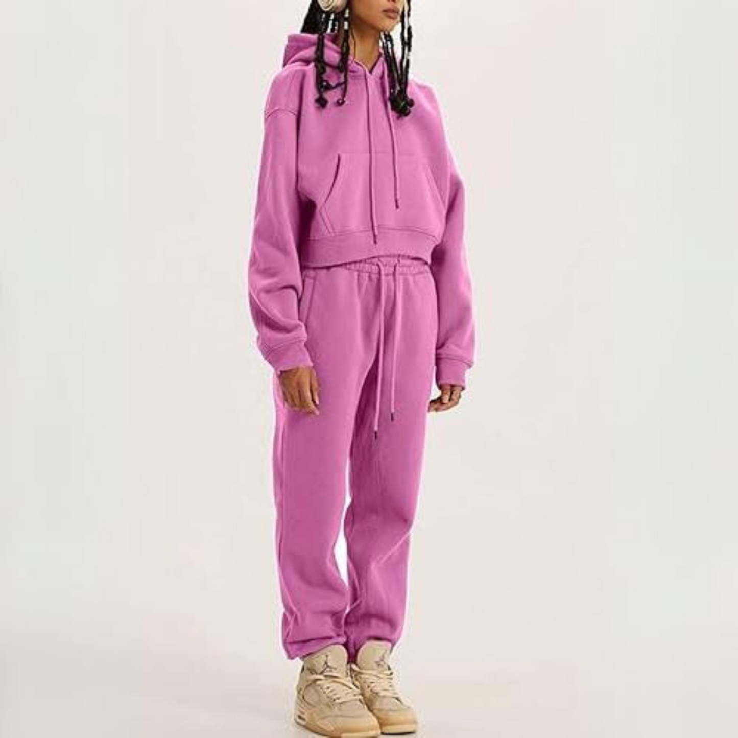 Pink Hoodie And Pants Matching Set