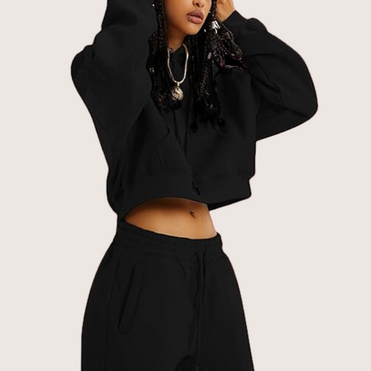Black Hoodie And Pants Matching Set