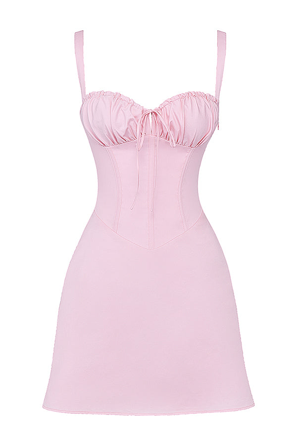 Pink Lace Up Corset Mini Dress – ADONIS BOUTIQUE