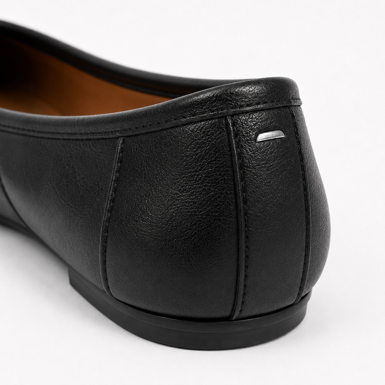 Black Vegan Leather Tabi Ballet Flats