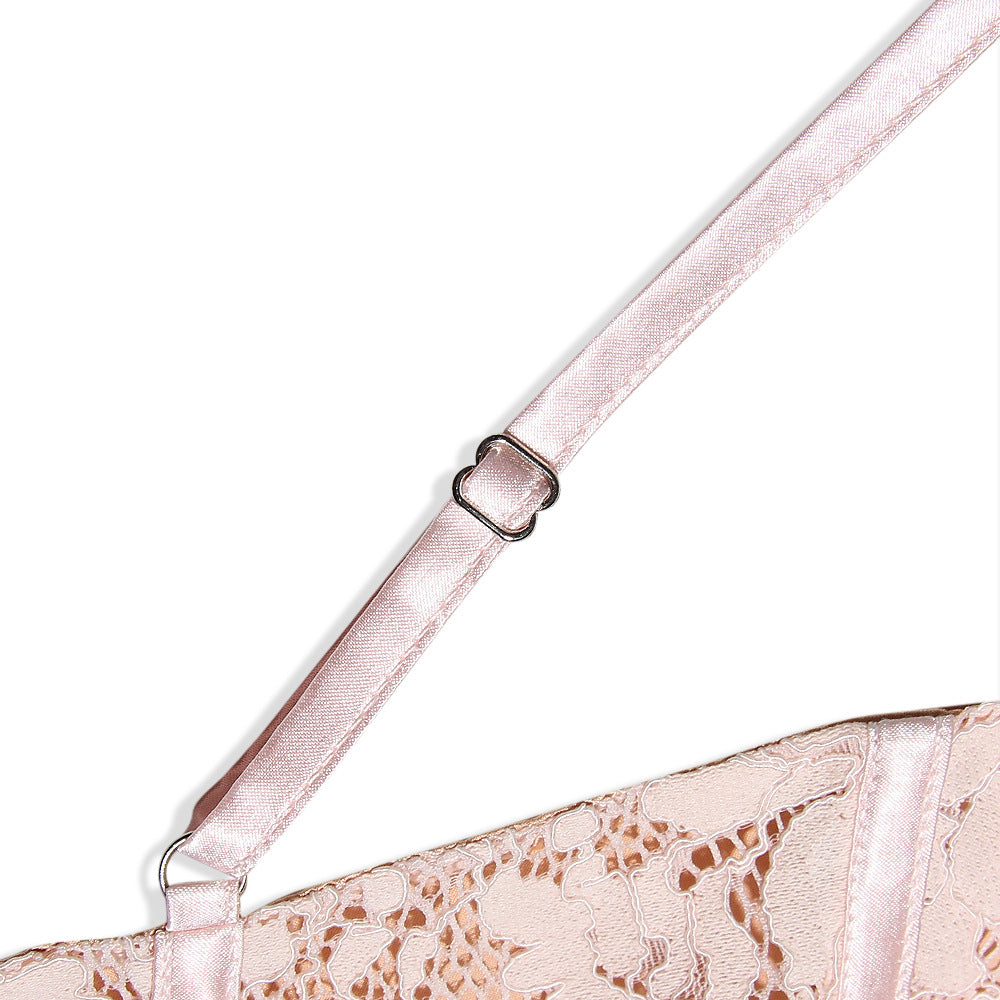Pink Floral Lace Corset Top
