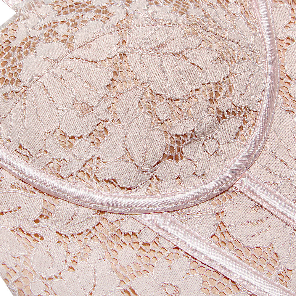 Pink Floral Lace Corset Top