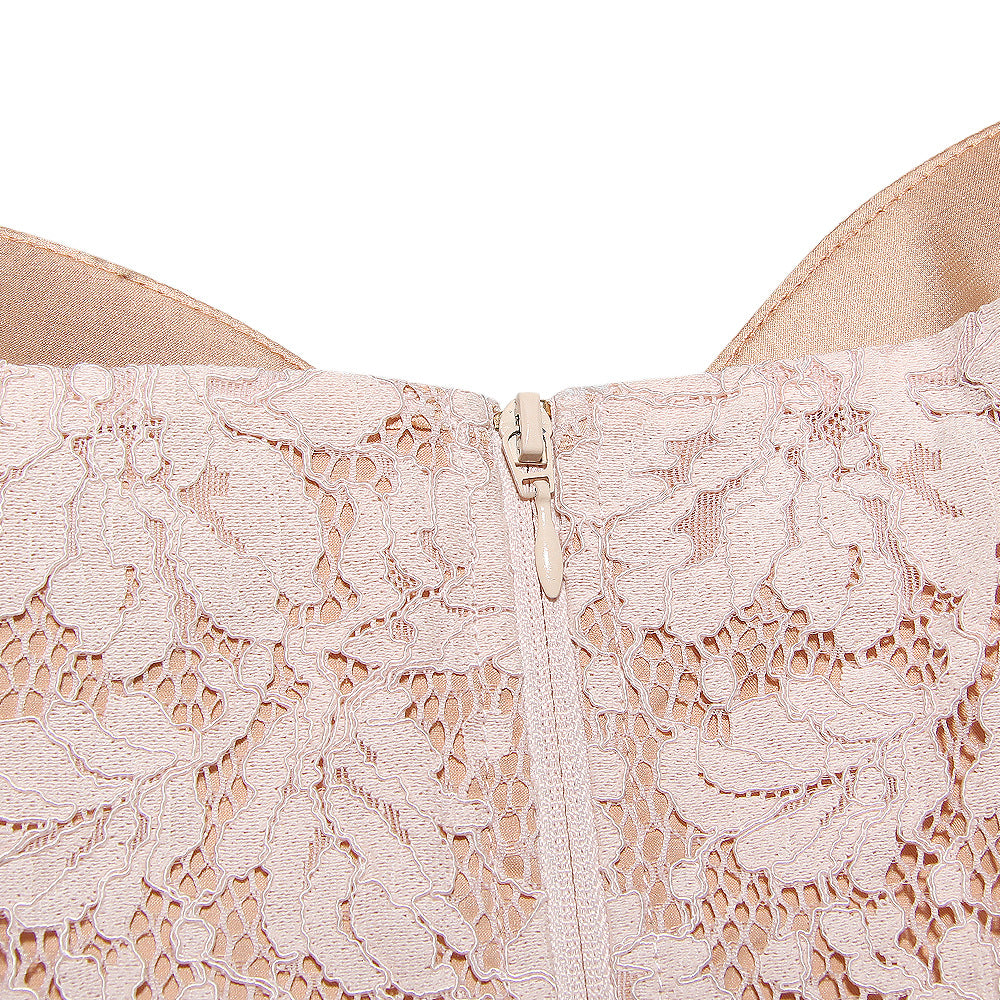 Pink Floral Lace Corset Top