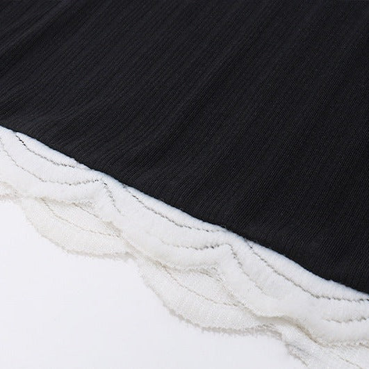 Black and White Two-Tone Laces Dress