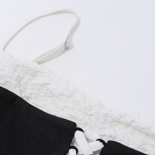 Black and White Two-Tone Laces Dress