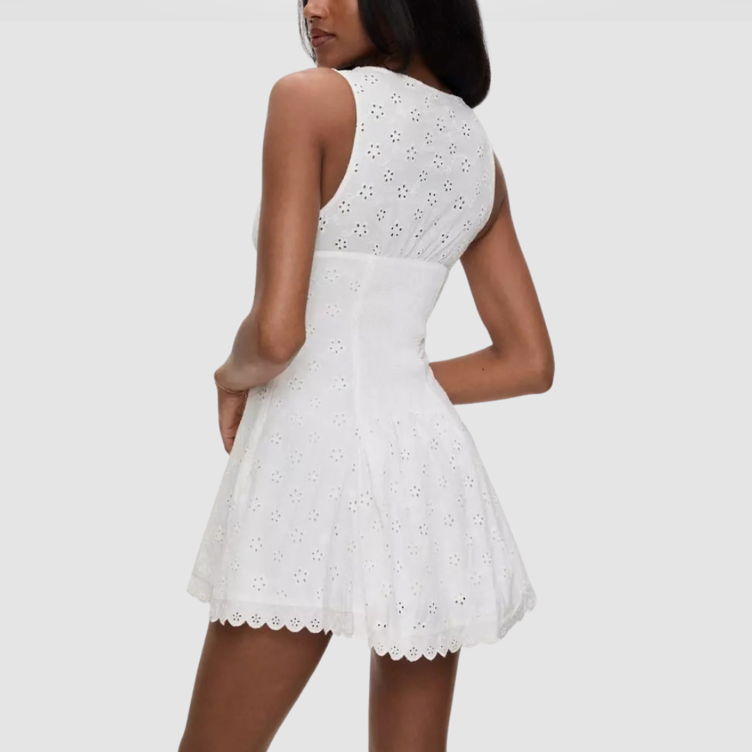 White Broderie Anglaise Mini Dress