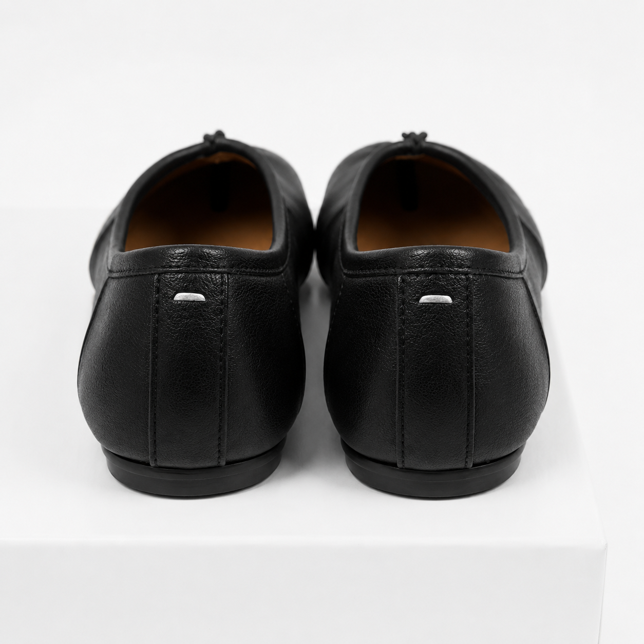 Black Vegan Leather Tabi Ballet Flats