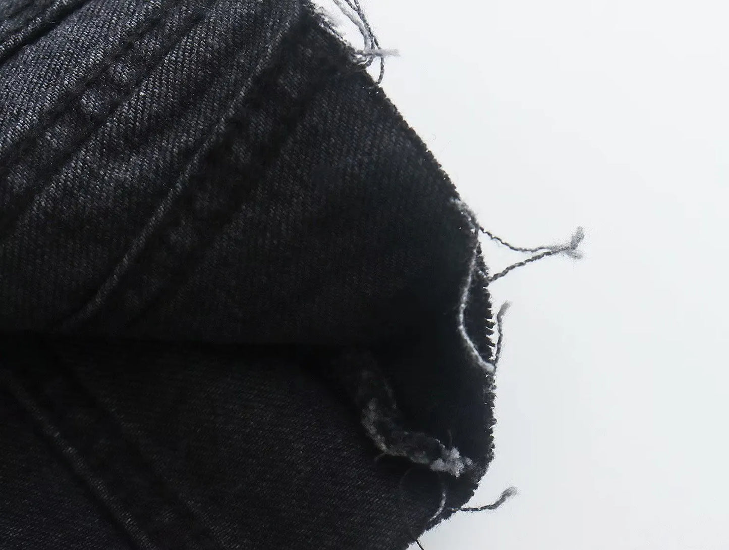 Black Sleeveless Denim Corset Top