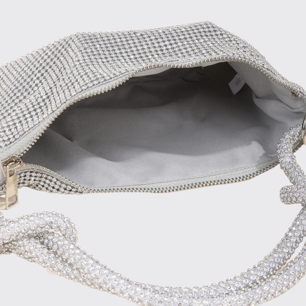 Silver Rhinestones Evening Clutch Bag