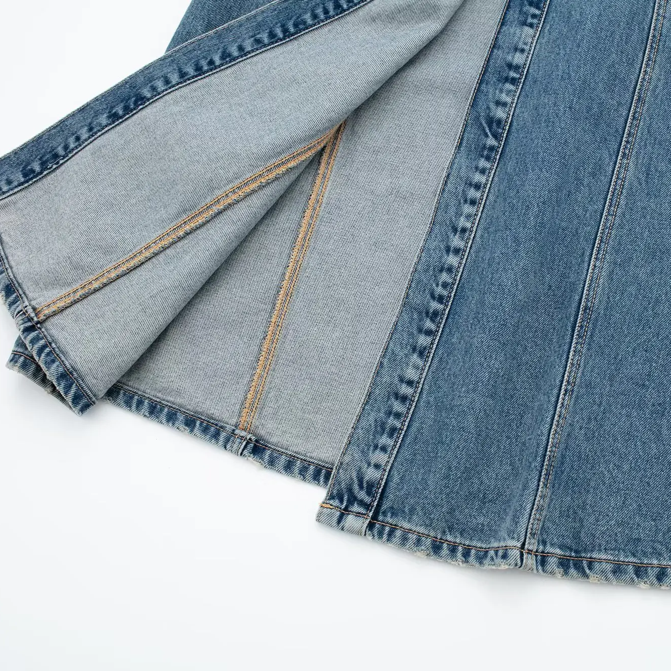 Blue Denim Sleeveless Long Dress