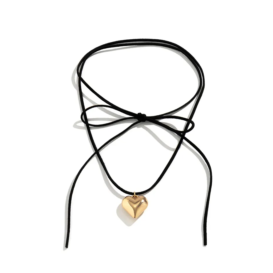 Petite Love Pendant Velvet String Necklace