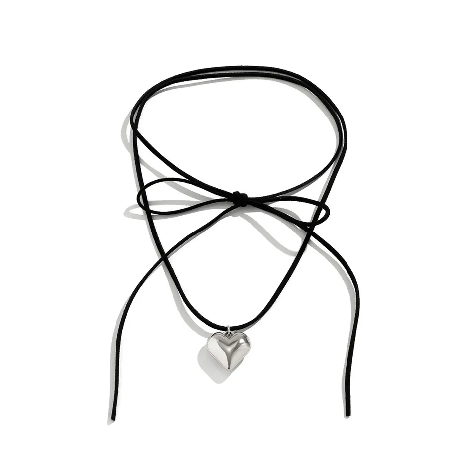 Petite Love Pendant Velvet String Necklace