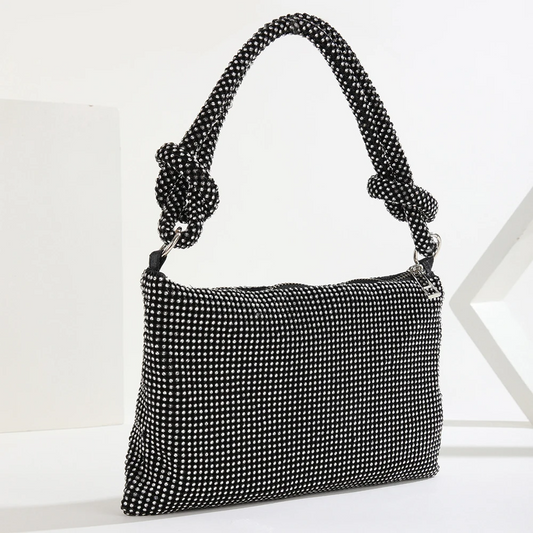Black Rhinestones Evening Clutch Bag