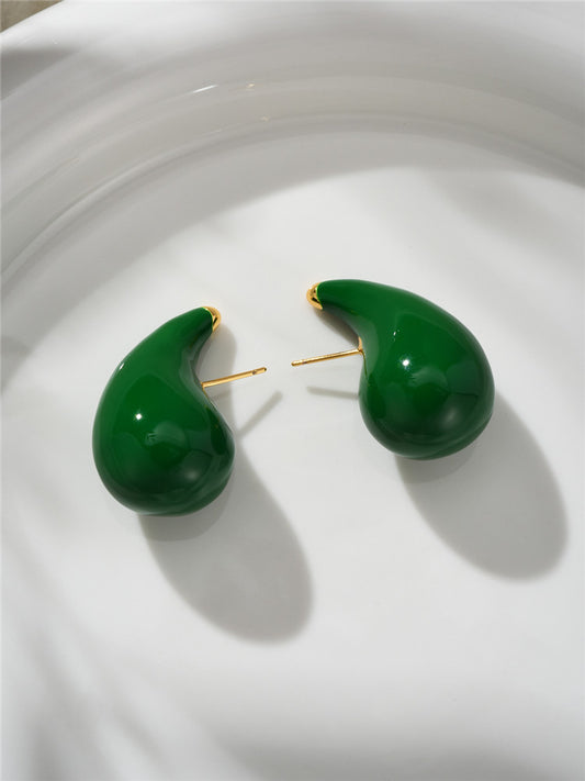 Emerald Green Teardrop Drop Earring