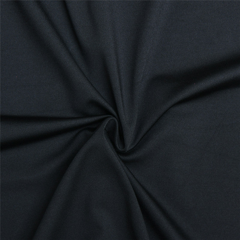 Black Elegant Strap Backless Dress Robe