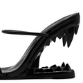 Black Patent Leather High Heeled Fang Sandals