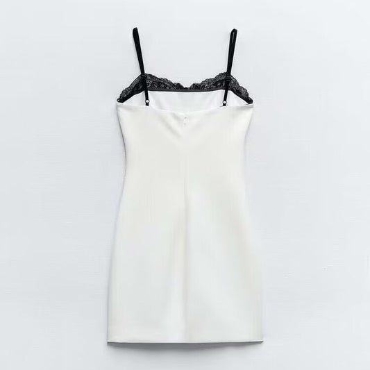 White And Black Two-Tone Mini Dress