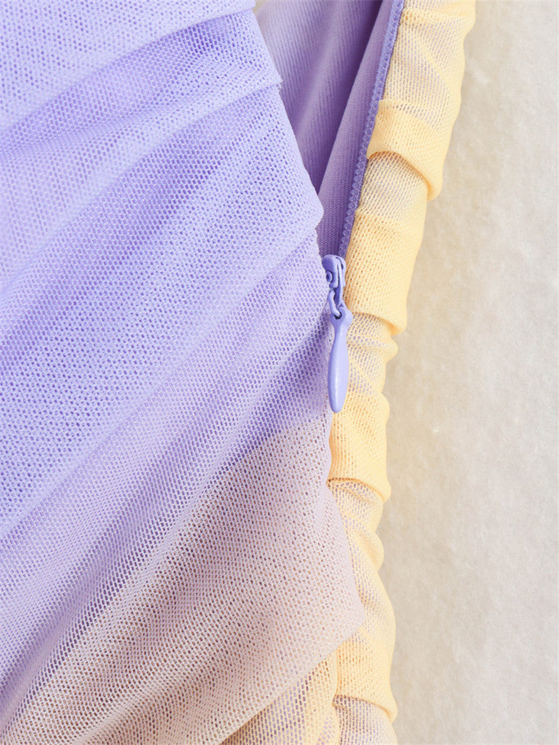 Ombre Ruching Strapless Mini Dress