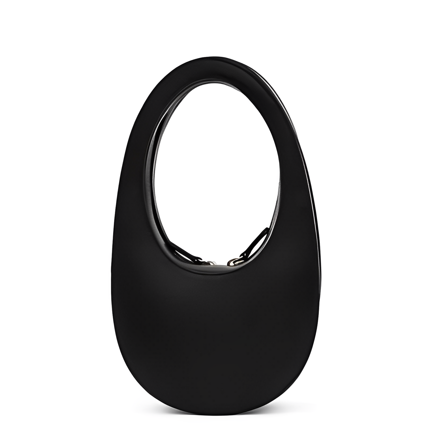 Black Shoulder Bag With Sleek Silver Accents