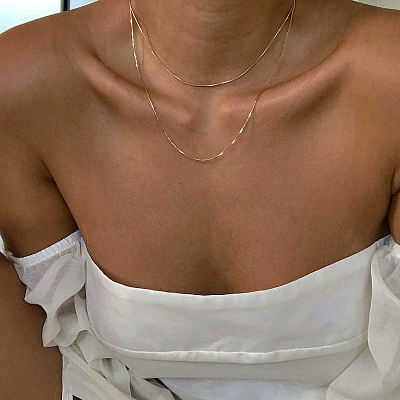 Double Layered Minimalist Gold Necklace