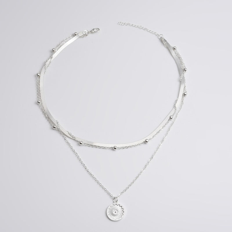 Simple Multi-layer Lotus Pendant Necklace