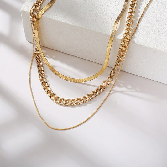 Multi-layer Golden Chain Necklace
