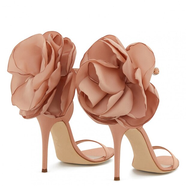 Nude Rose Ankle Strap High Heels