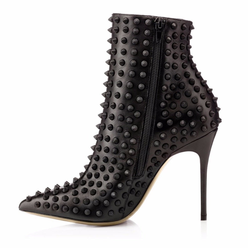 Elegant Leather Motorcycle Bootie: High Heels, Winter Spikes, Womens  Designer Shoes From Rnii, $200.76 | DHgate.Com